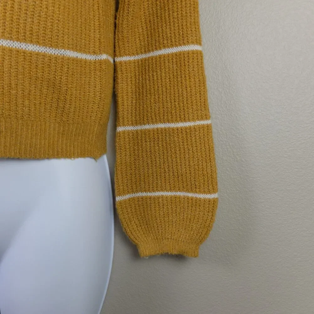 Evsie Yellow Striped Long Sleeve Sweater Girls Size Small NWT